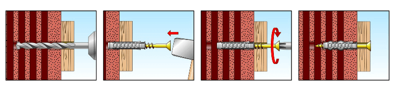 Cómo se instala un taco de expansión en la pared