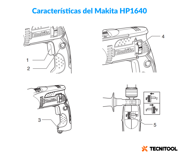 Características del taladro Makita HP1640