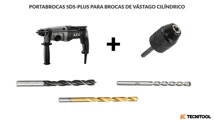 Portabrocas SDS-Plus para brocas cilíndricas