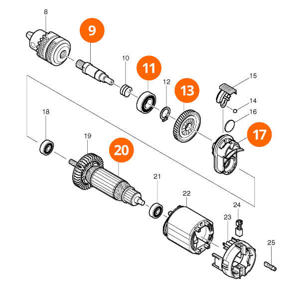 Cómo funcionan el percutor el motor de un taladro percutor?