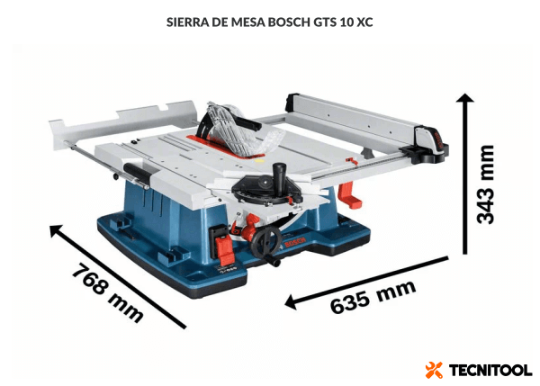 Sierra de mesa Bosch GTS 10 XC para carpintería