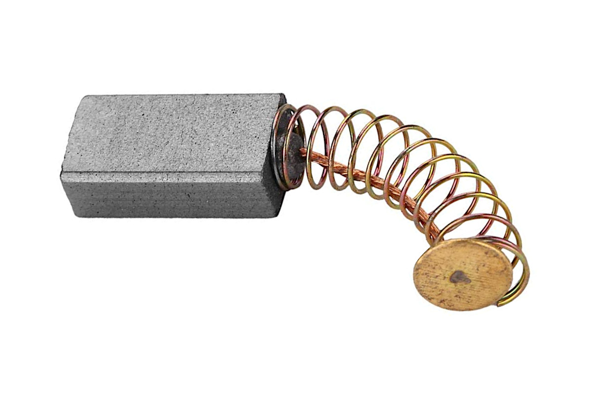 Escobilla de carbón de un motor eléctrico con pigtail de cobre y resorte elástico