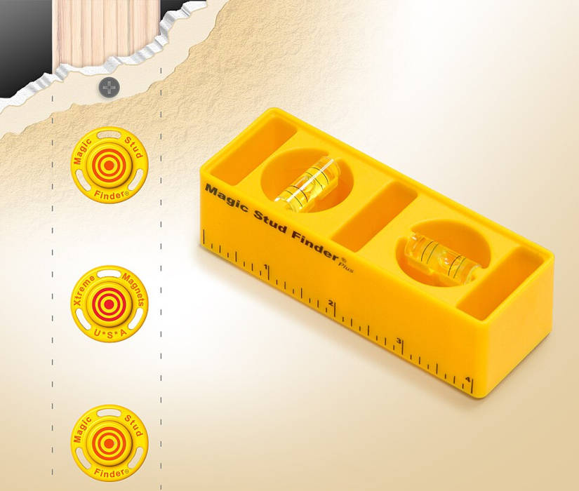 Detector mágico de montantes por imanes para pladur y tabiques de madera.
