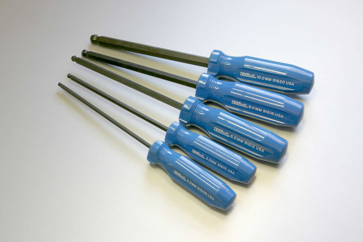 Un juego de destornilladores hexagonales de cabeza macho