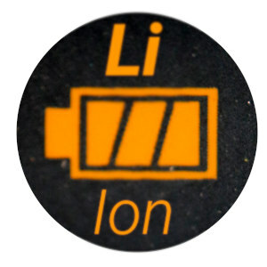 marca que identifica el tipo batería de litio del acumulador de una herramienta eléctrica