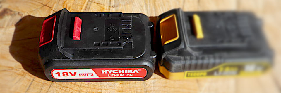 dos baterías Hychika de 18 V de 2 y 4 Ah de capacidad para herramientas eléctricas